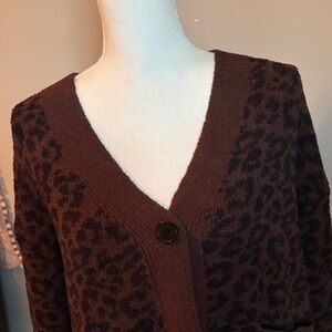 Softies Leopard Print Crop Cardigan